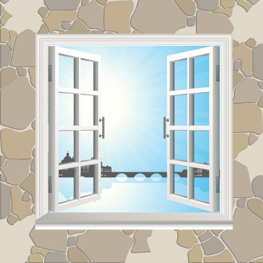 Open window set clipart