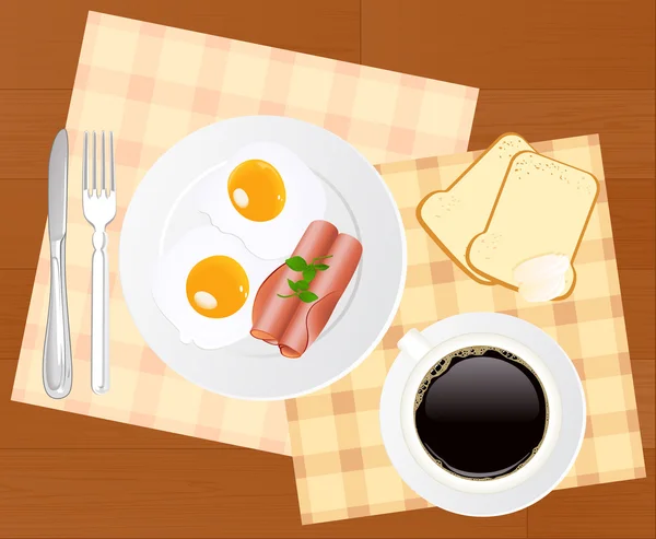 Завтрак и кофе — стоковый вектор