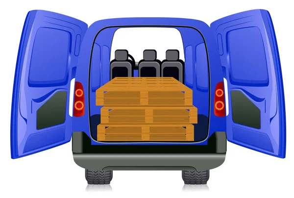 Pallet in minibus — Stock Vector