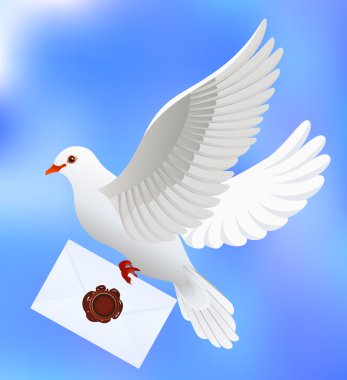 Dove with letter clipart