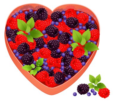 Tray with berries clipart