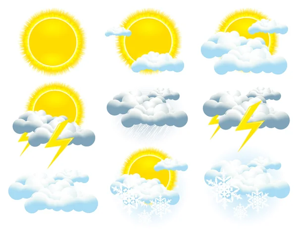 Collection icône météo — Image vectorielle