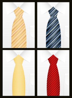 Colored tie set clipart