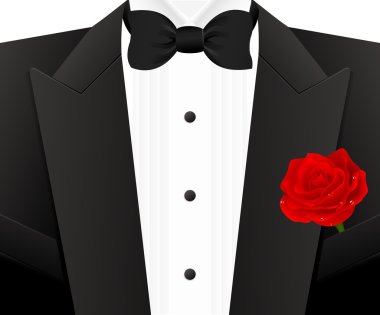 Bow tie with rose clipart