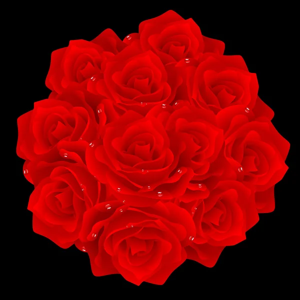 红玫瑰群 — 图库矢量图片