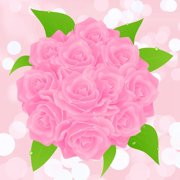 Букет розовых роз — стоковый вектор