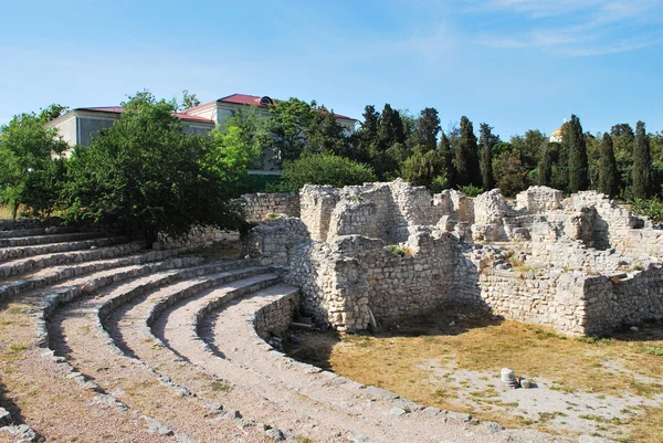 Ruiny starożytnych chersones. Teatr — Zdjęcie stockowe