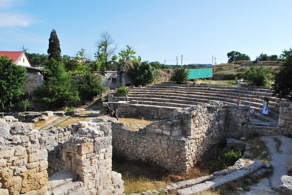 Ruinas de los antiguos Chersones. teatro Imagen de stock