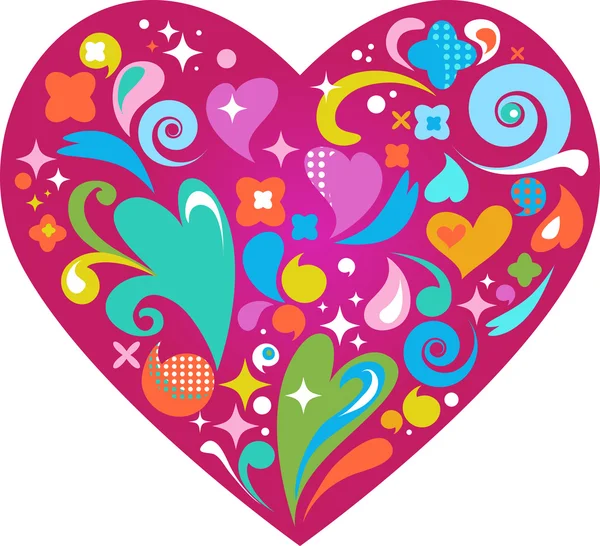 Dekorativní srdce pro Valentýna — Stockový vektor