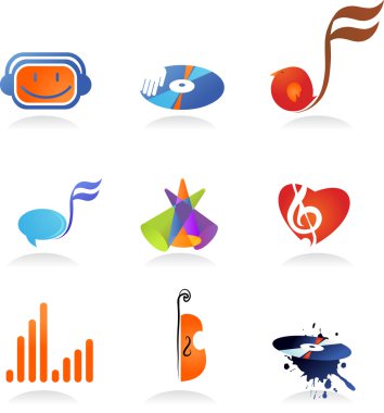 Collection of music icons clipart