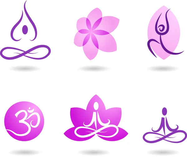 Verzameling van yoga icons — Stockvector