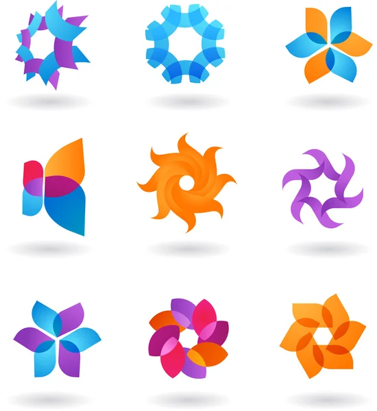 Collection of abstract star icons — Stock Vector