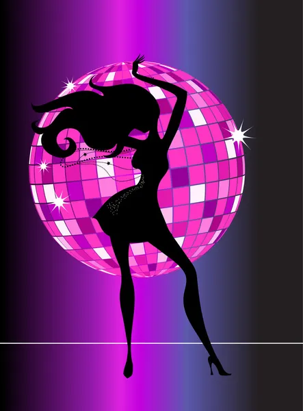 Sexig disco party girl — Stock vektor