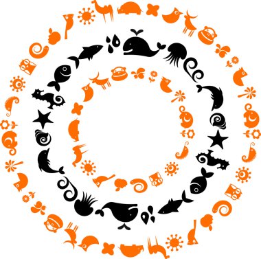 Animal planet - ecological icons set clipart