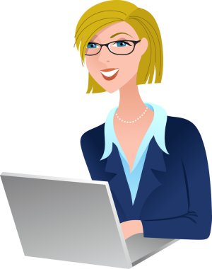 Young business woman clipart