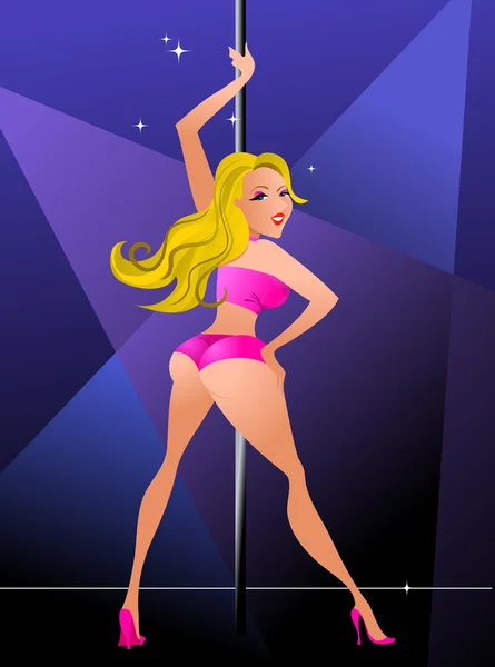 Dancing stripper in sensual lingerie — Stock Vector
