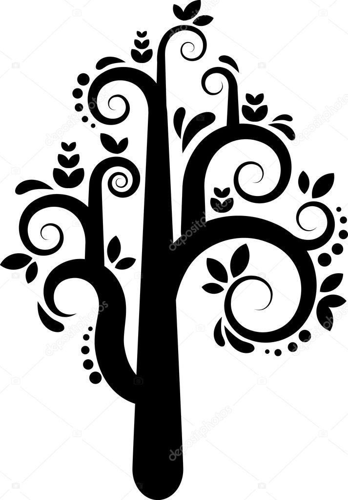 Vector tree silhouette