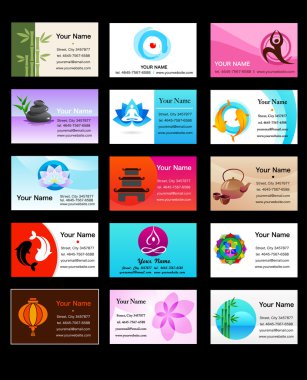 Collection of Yoga business cards clipart