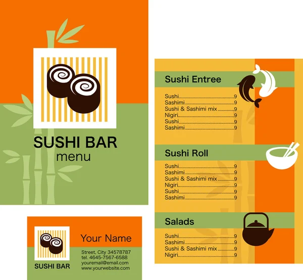 Template of sushi menu — Stock Vector