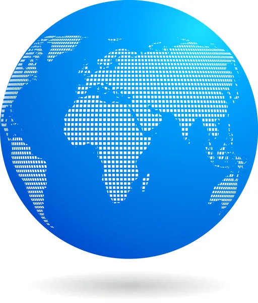 Blauer Globus - Technologiethema — Stockvektor