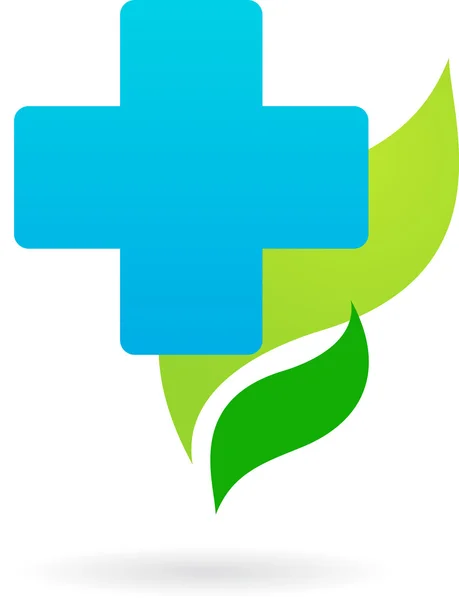 Icono médico - cruz azul — Vector de stock