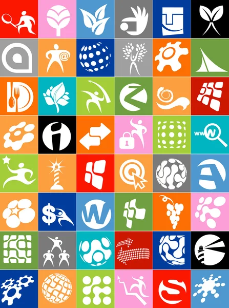 Grande coleção de logotipos e ícones — Vetor de Stock