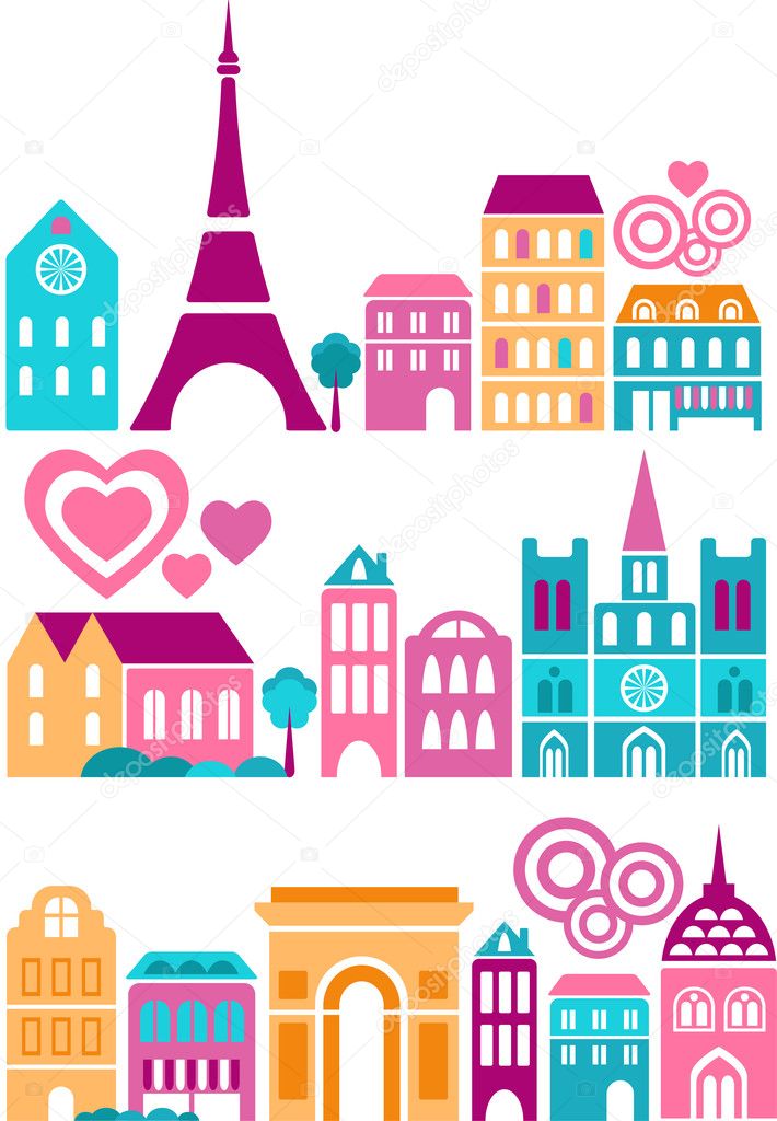 Cute vector illustration of Paris