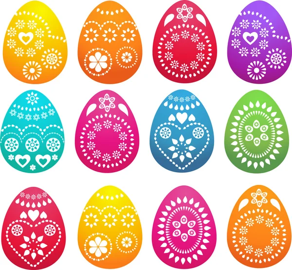 Huevos de Pascua de colores estampados — Archivo Imágenes Vectoriales