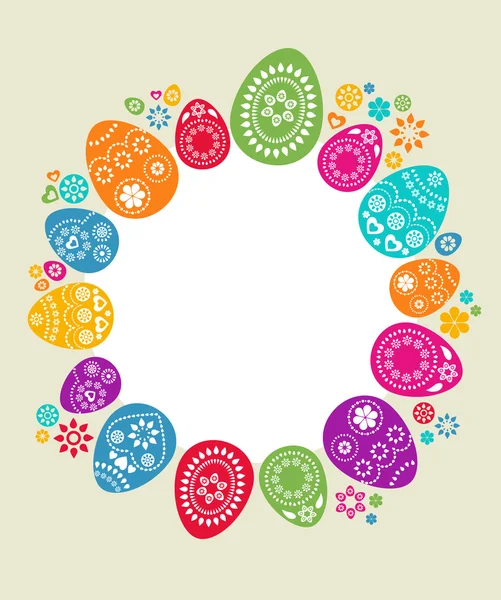 Şablon tasarımı ile renkli Paskalya yortusu yumurta — Stok Vektör