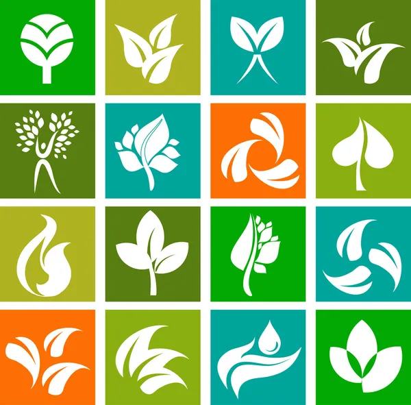 Collection d'icônes et logos de la nature - 6 — Image vectorielle