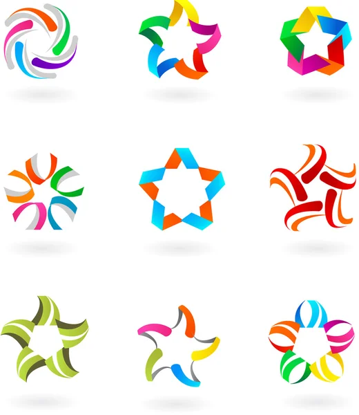 Набор абстрактных значков и логотипов - 3 — стоковый вектор