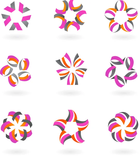 抽象的なアイコンとロゴ セット 2 — ストックベクタ