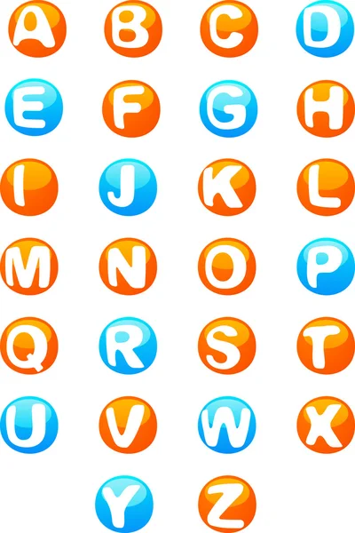 Leuke gekleurde 3D-alfabet — Stockvector