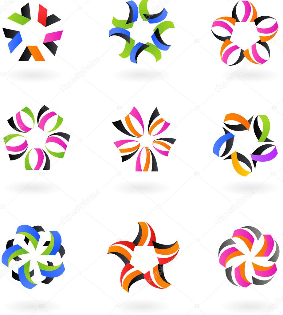 Abstract icon and logo set - 4