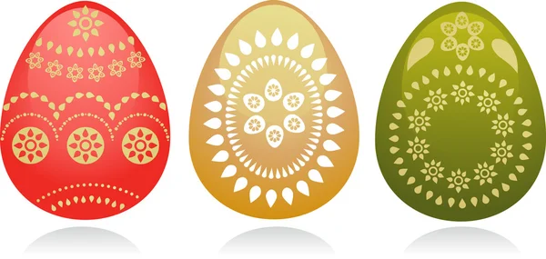 Üç Paskalya yortusu yumurta — Stok Vektör