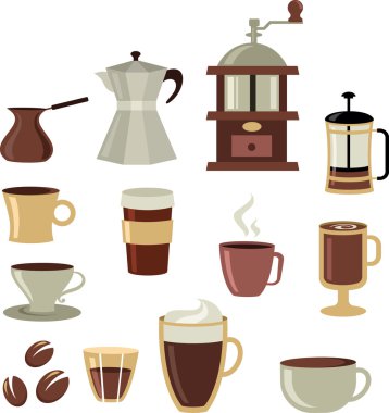 Coffee icons set - 3 clipart