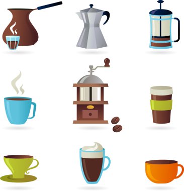 Coffee icons set - 1 clipart