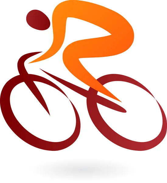 Иконка велосипедиста - векторная иллюстрация — стоковый вектор