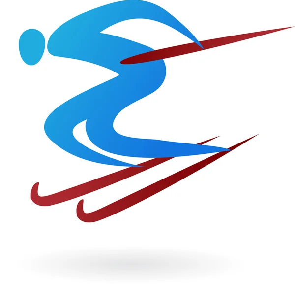 Sportovní vektorový obrázek - lyže — Stockový vektor