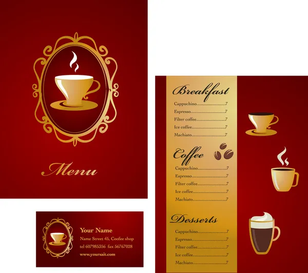 Kawa menu szablon - 3 — Wektor stockowy