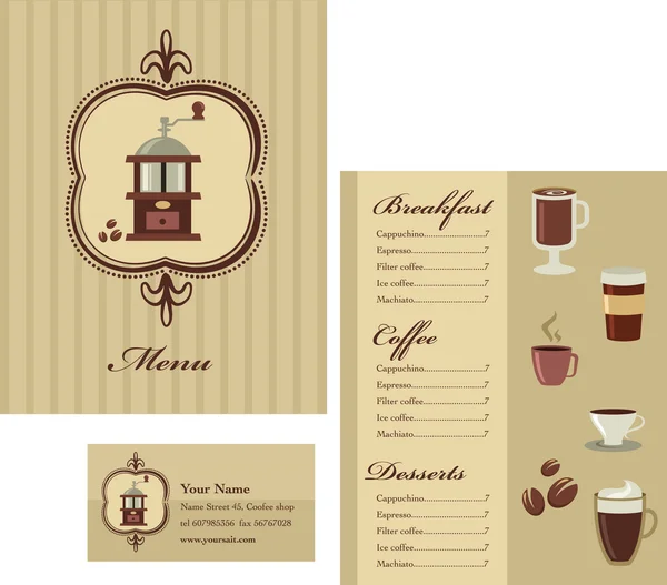 Modèle de menu café - 2 — Image vectorielle