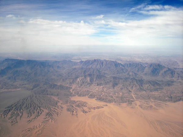 사막에 있는 비행기에서 보기 스톡 이미지