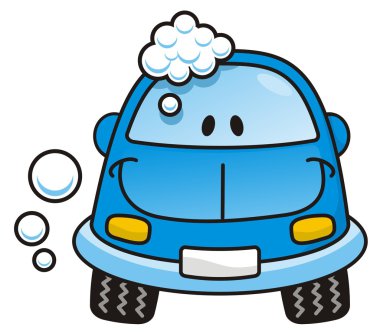 Car wash blue clipart