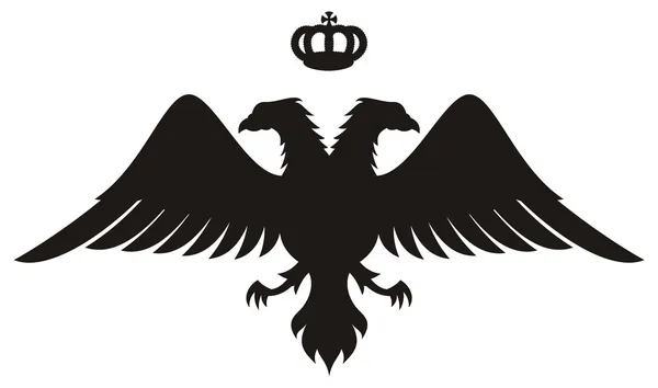 Double headed eagle silhouette — Stock Vector