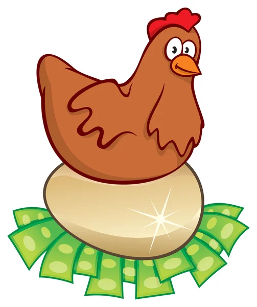 Money hatching chicken — Stock Vector