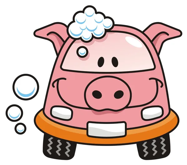 Car wash pig — Stock Vector