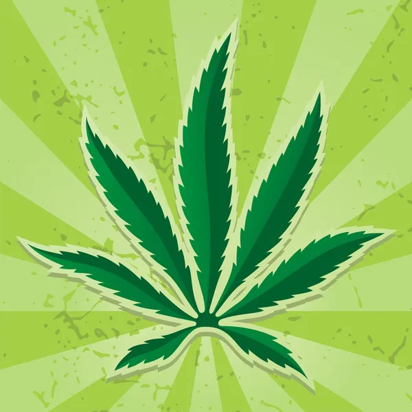 Cannabis leaf pictogram — Stockvector