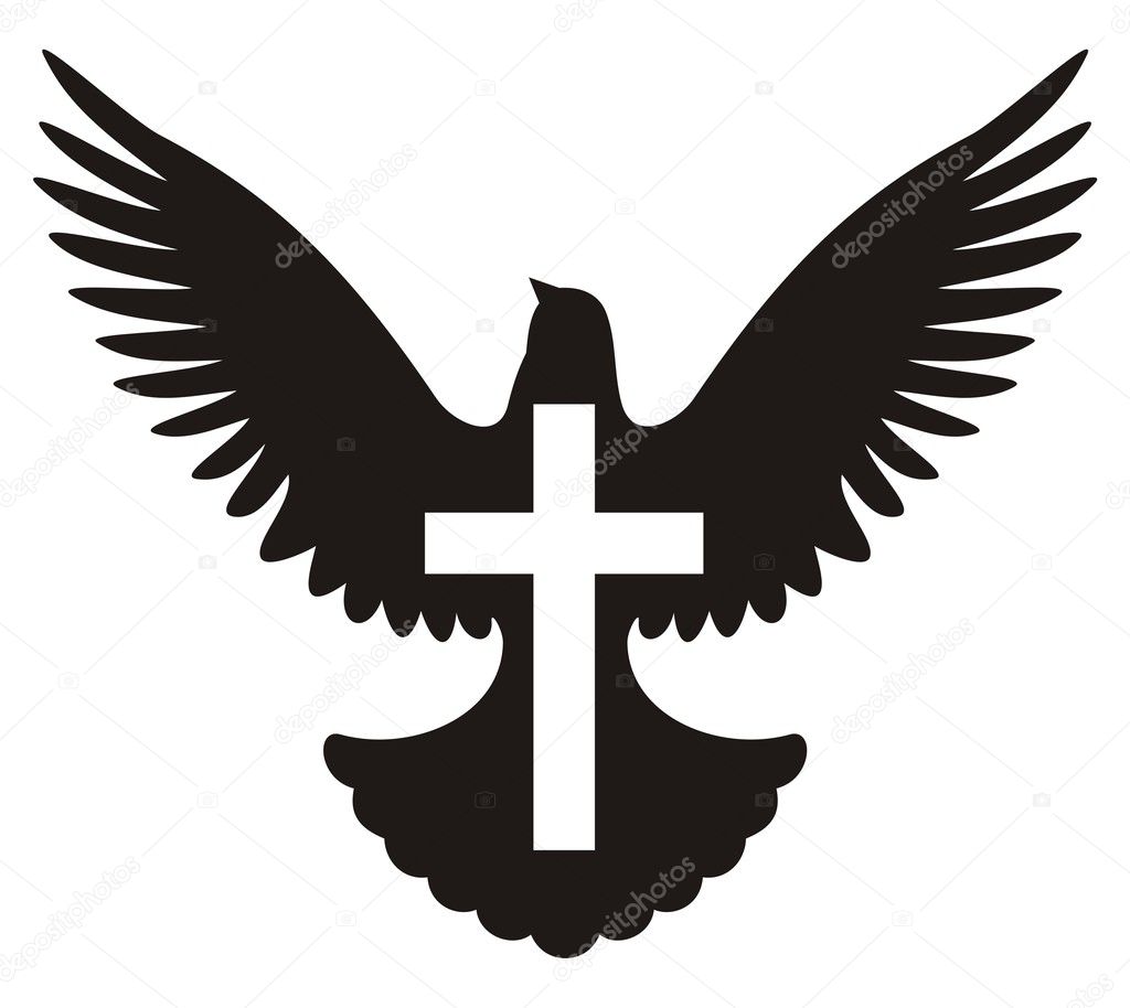 Dove with cross symbol