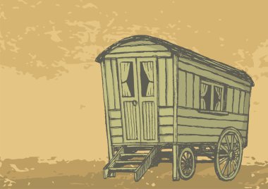 Gypsy caravan wagon clipart