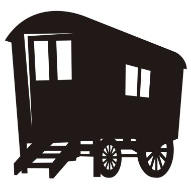 Gypsy caravan wagon silhouette clipart